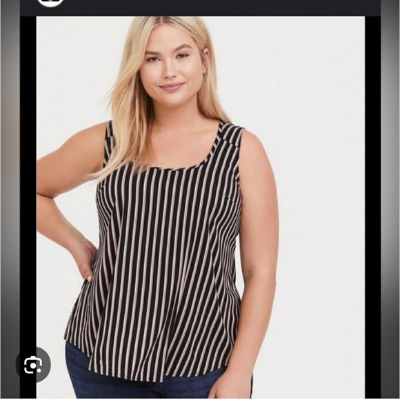 NWT Torrid Striped Woven Sleeveless Top Size 00/ML, Casual, Classic - Picture 2 of 9
